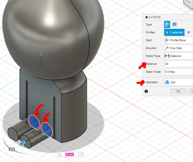 Additional details with extrusion